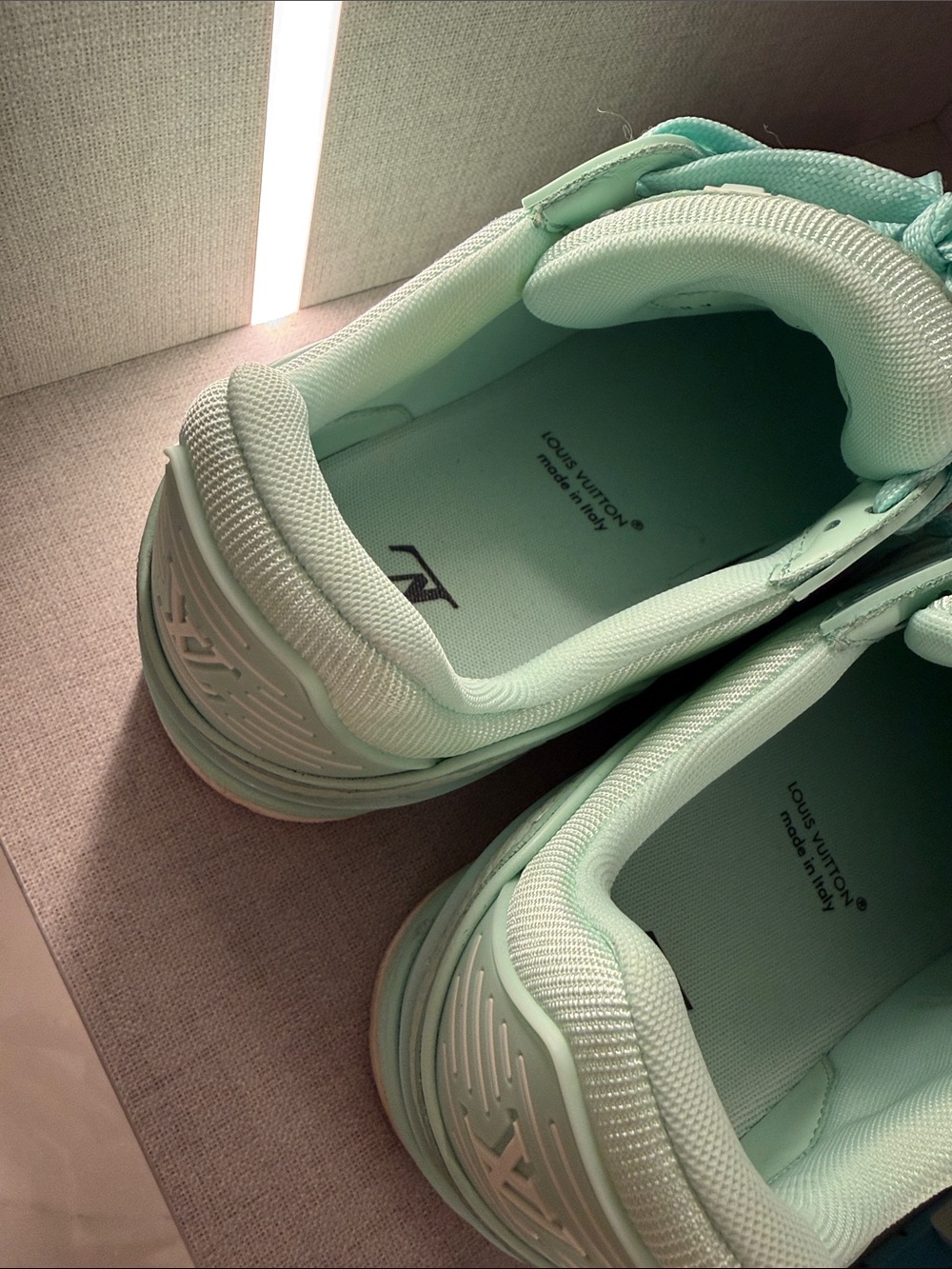 Louis Vuitton Mint Teal Trainer Sneakers - Women's - Picture 2 of 3